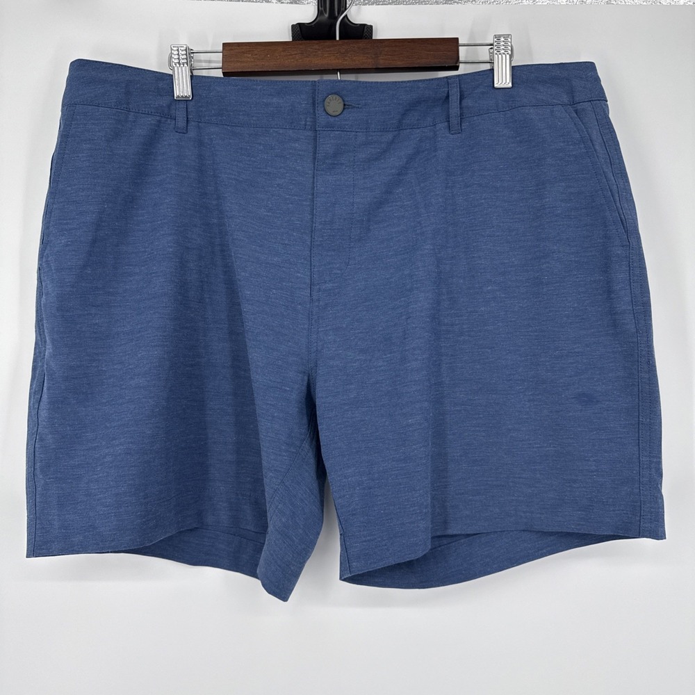 Faherty Belt Loop All Day Shorts Mens 42 Drawstring Waist Stretch Casual Blue